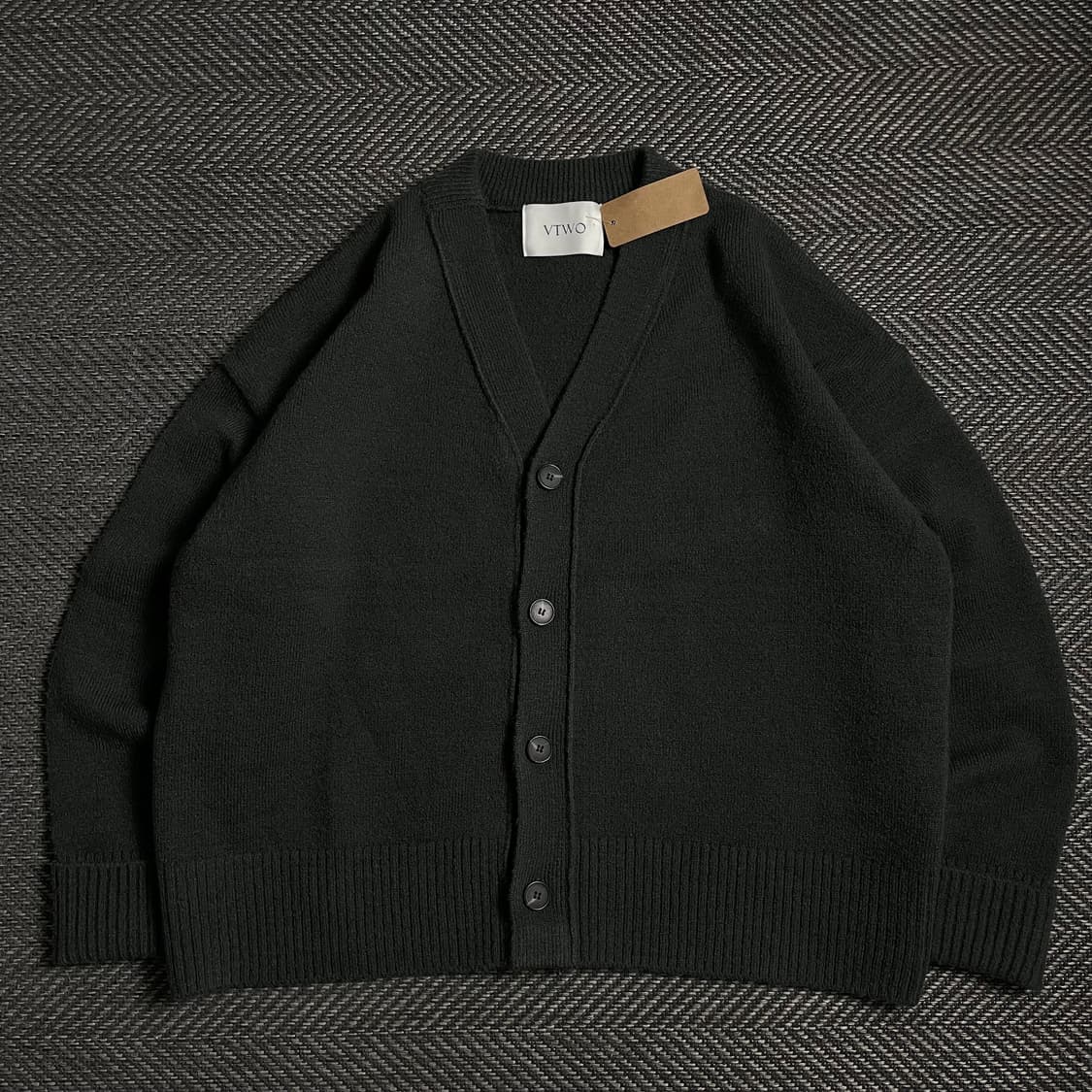 VTWO 미니멀 박시핏 울 가디건 챠콜o 4812 상품이미지1