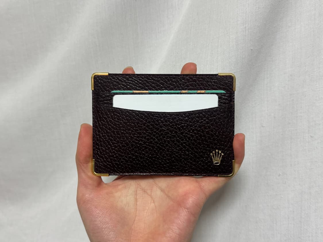 롤렉스 빈티지 가죽 카드지갑 브라운 금장 상품이미지3