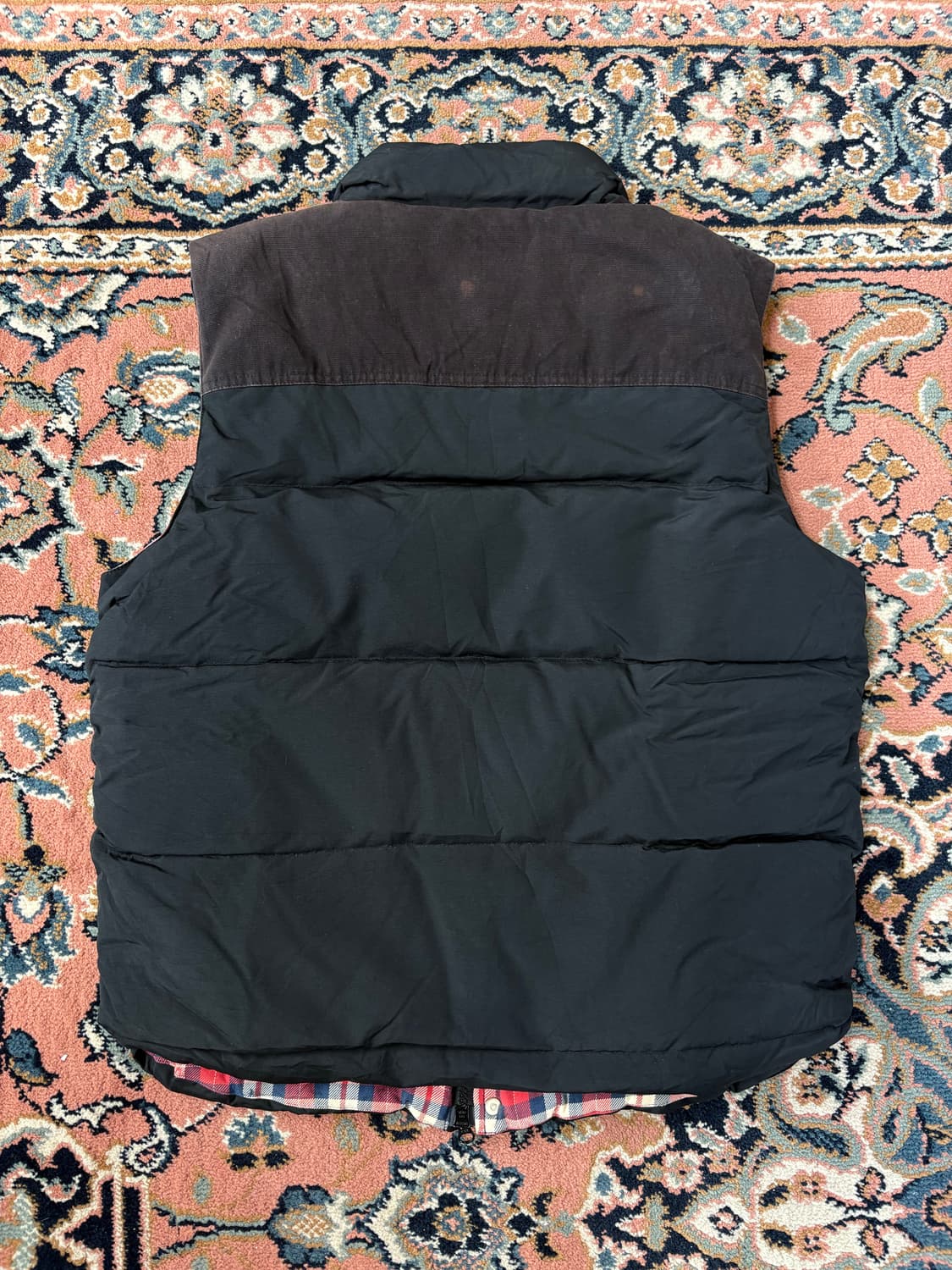 Xlarge 블랙 체크 안감 패딩 베스트 상품이미지8