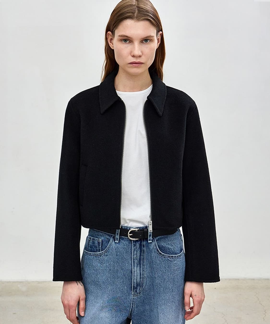 notia 노티아 울 핸드메이드 블랙 집업 자켓 아우터 S 상품이미지3