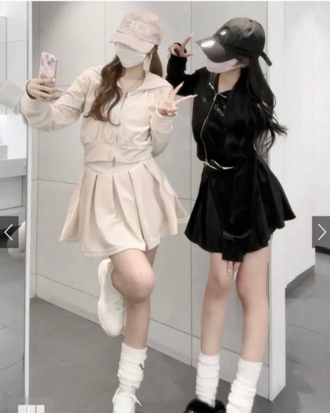 GRL 그레일 벨벳 셋업 아이보리 스나계 상품이미지2