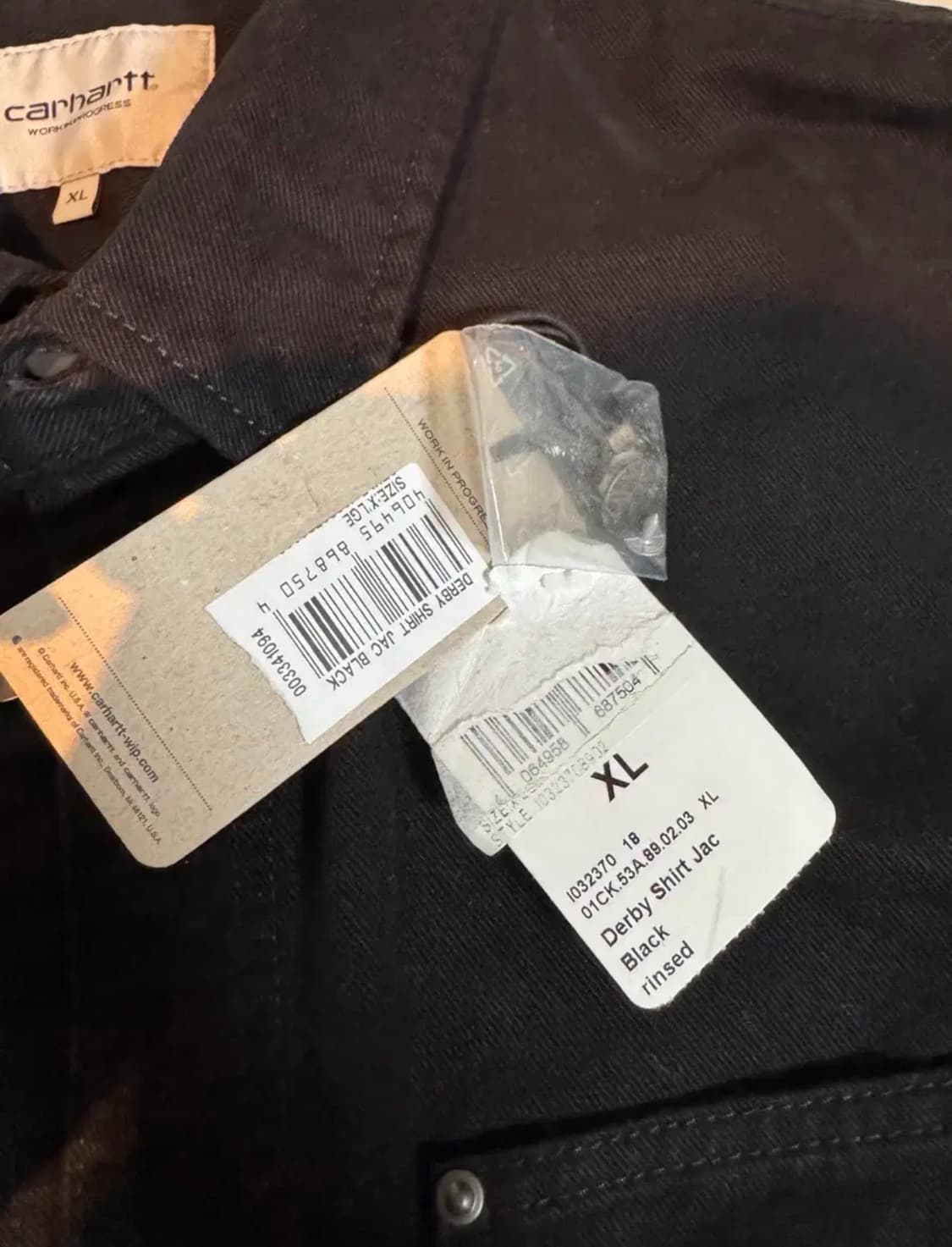 칼하트 윕 더비 셔츠 자켓(블랙 린스드, XL사이즈) 상품이미지7