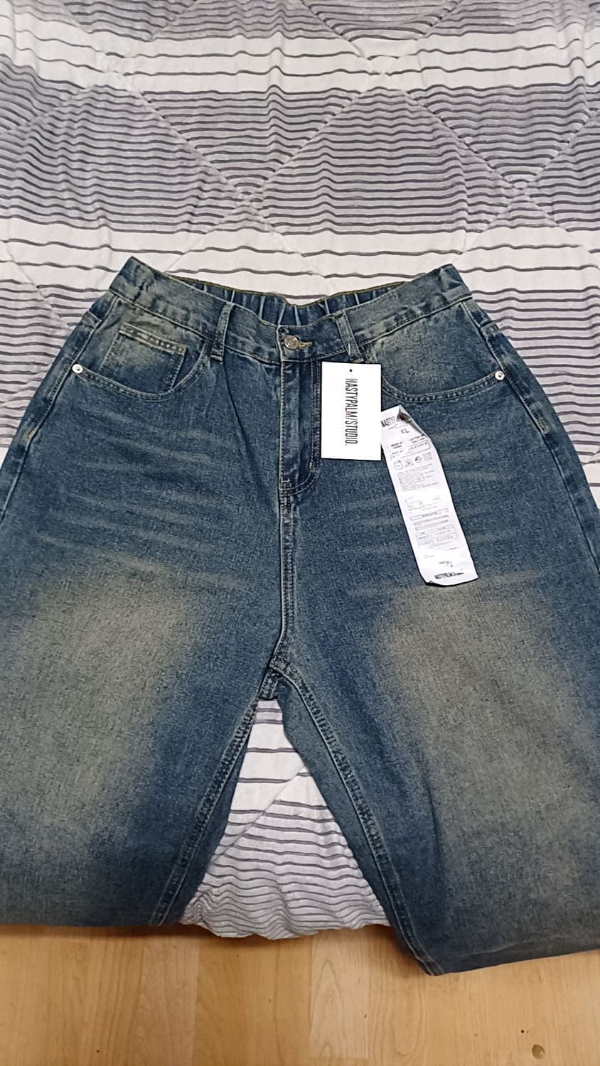 네스티팜 미사용 와이드데님팬츠 여성XL 기장105 상품이미지3