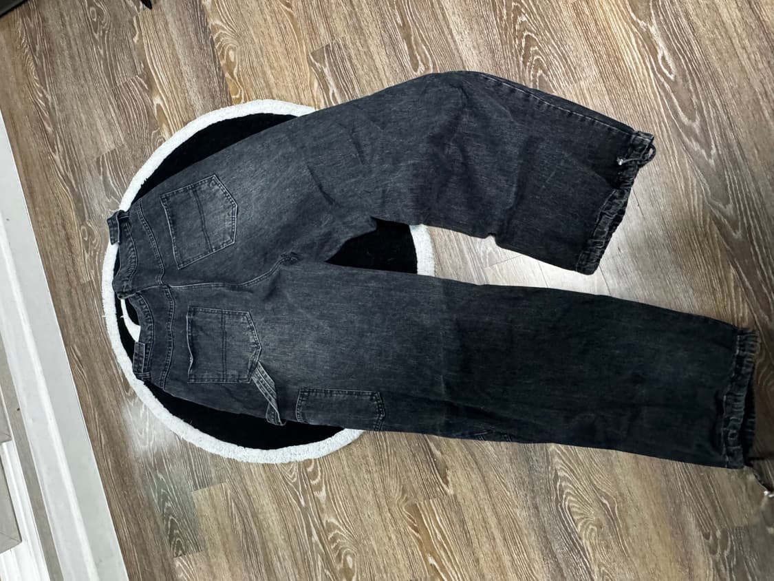 Washed Denim Carpenter Pants Black 상품이미지3