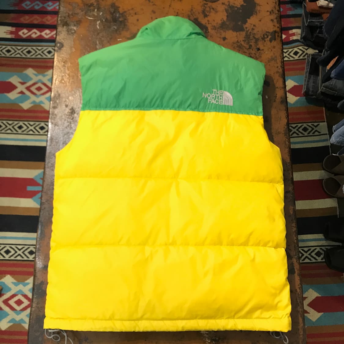 노스페이스 700 눕시 옐로 그린 덕다운 패딩 조끼 남성 105  상품이미지5