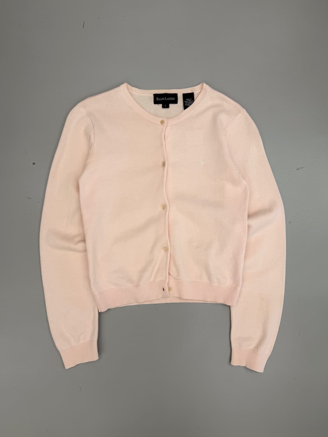 폴로 랄프로렌 여성 라이트핑크 코튼 가디건 상품이미지1