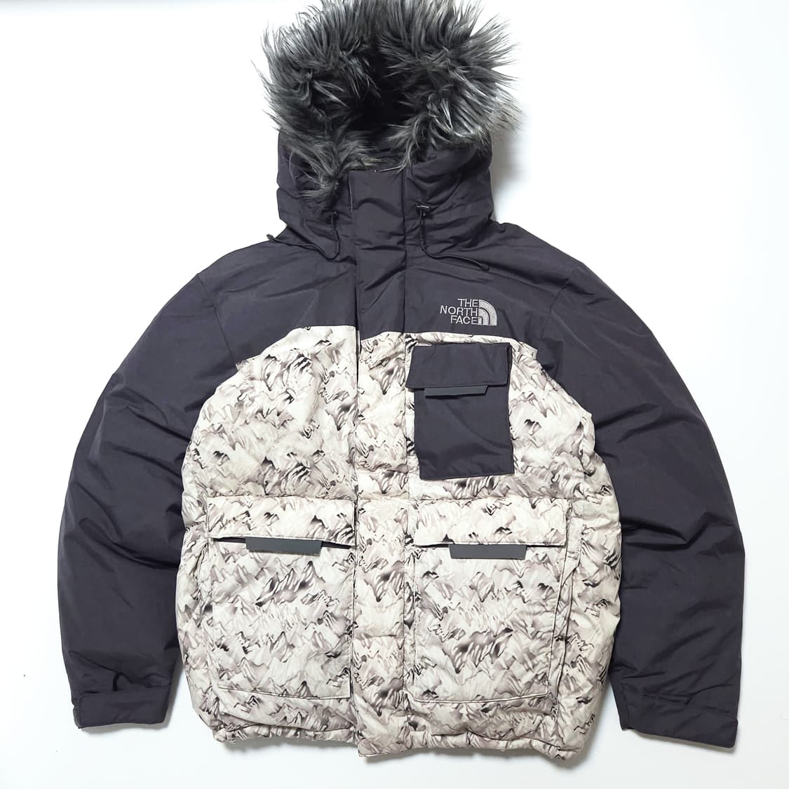 노스페이스 700 노벨티 폴라 구스다운 패딩 자켓 그레이 상품이미지1