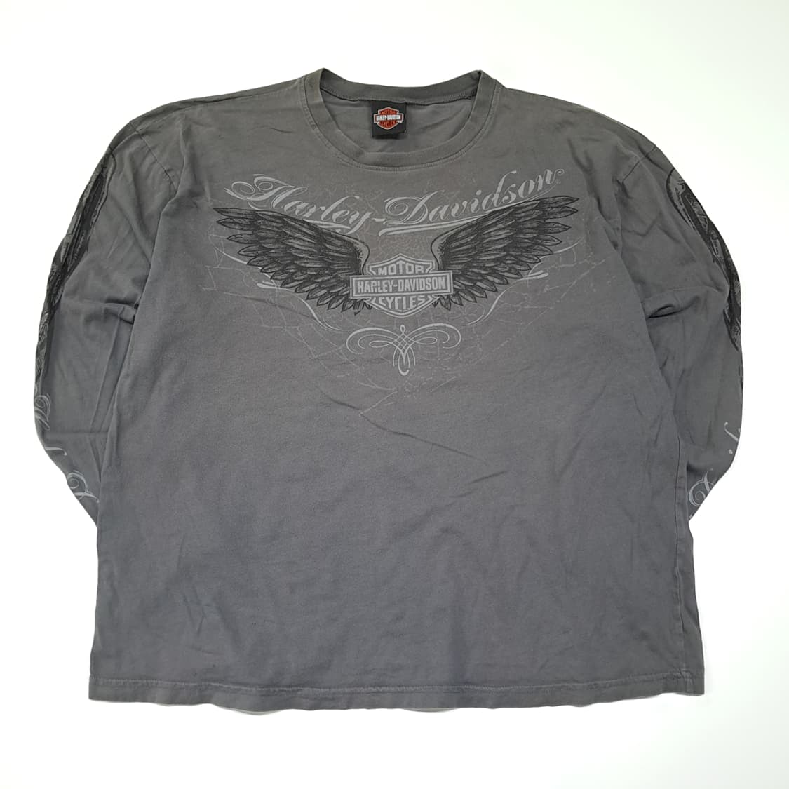 CL567 XL 할리데이비슨 00s 샌디에고 윙 차콜 긴팔 티셔츠 상품이미지1
