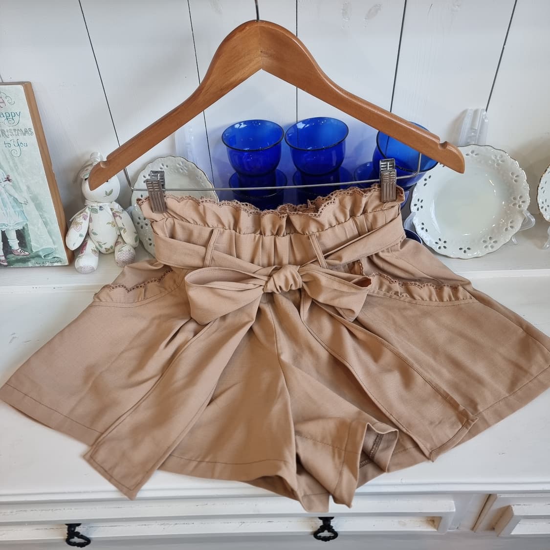 베이지 리본 숏팬츠 반바지 상품이미지2