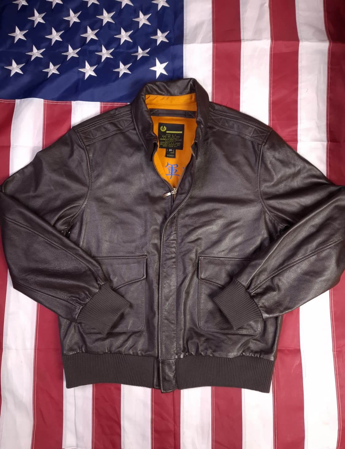 새제품급 빈티지 리얼레더 A-2 항공자켓 상품이미지1