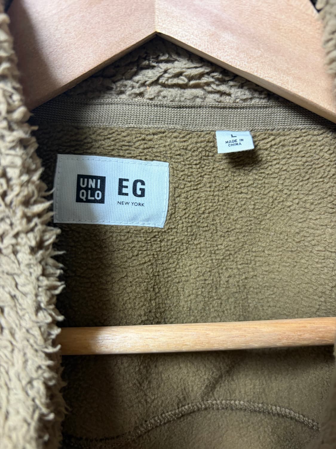 유니클로 엔가 후리스 베이지 L 상품이미지4