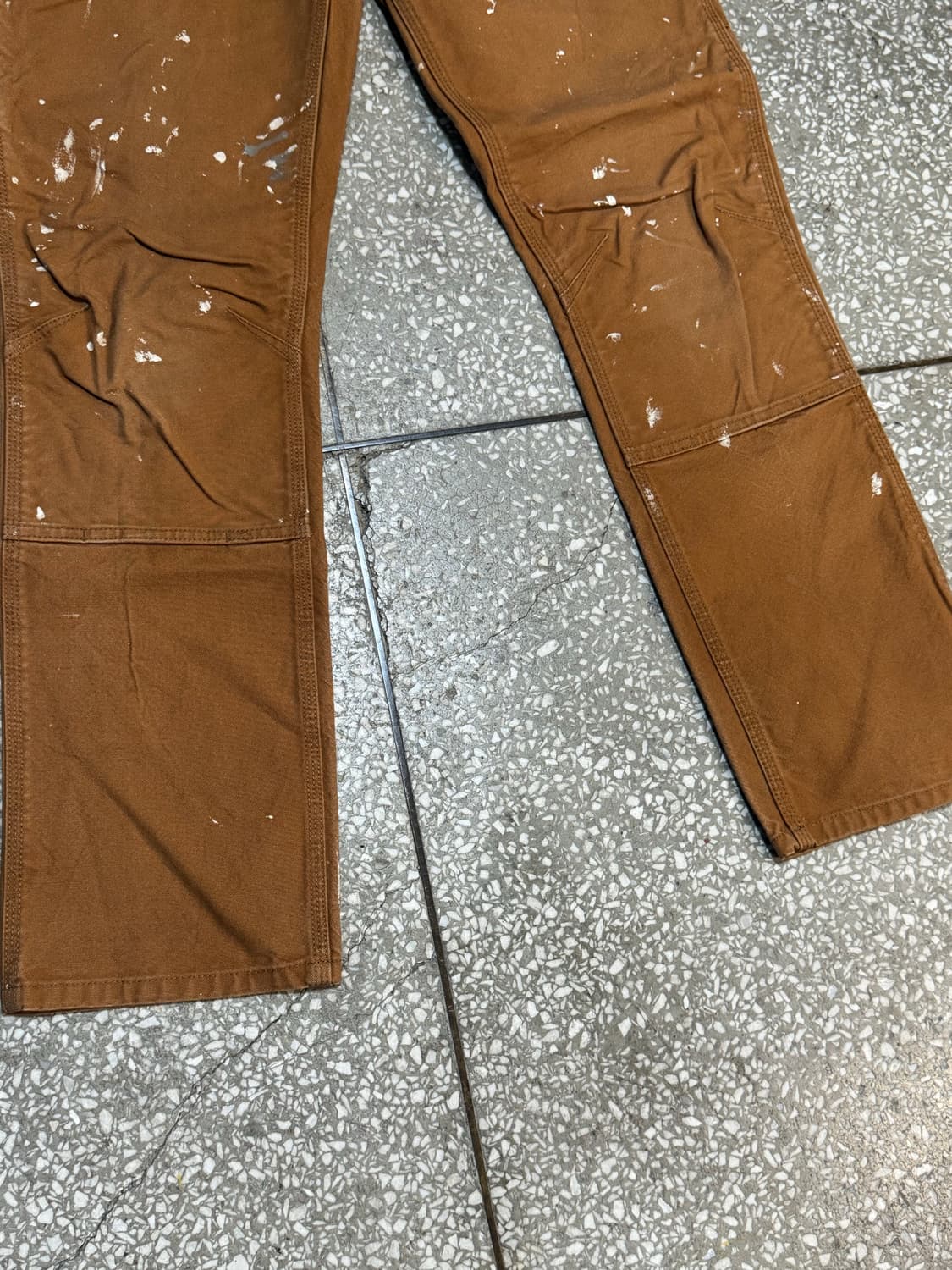 칼하트 더블니 빈티지 페인팅 스트레이트핏 브라운 카펜터 워크 팬츠 31 상품이미지3
