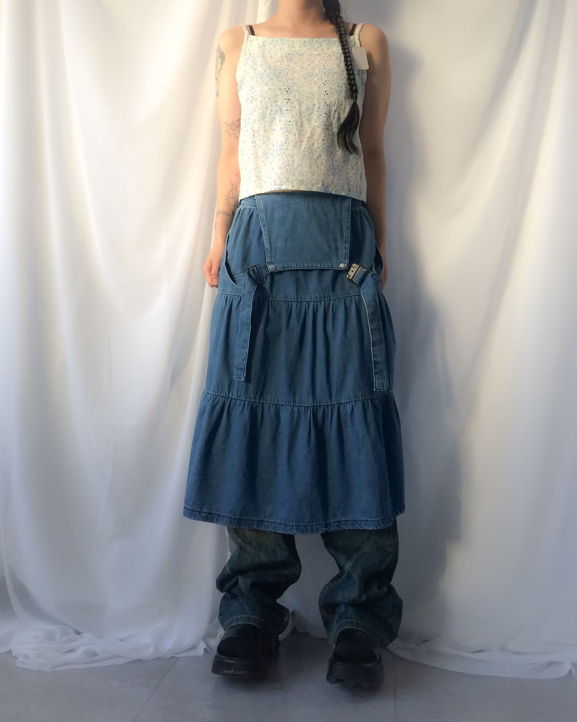 Denim suspender onepeice 상품이미지6
