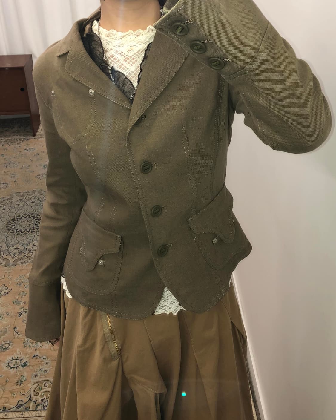 카키 슬림핏 자켓 상품이미지3