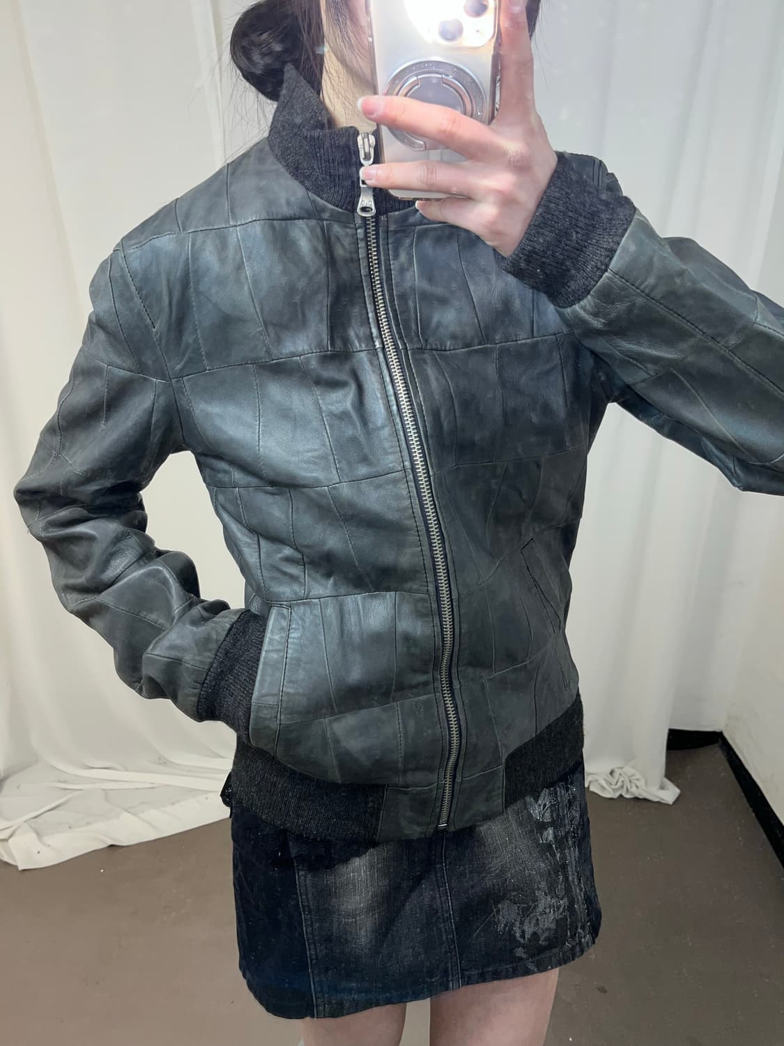 Dolce & Gabbana 다크그린 패치워크 레더 자켓 상품이미지7