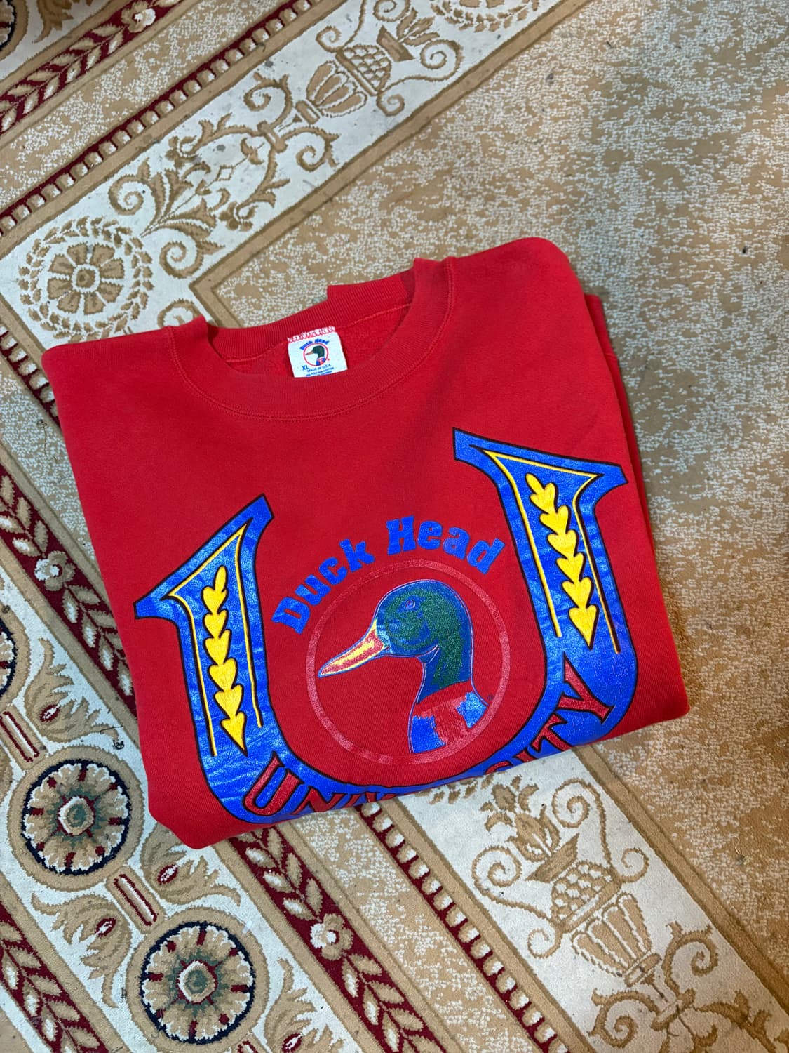 80-90' Duck head USA Sweatshirt.  상품이미지8