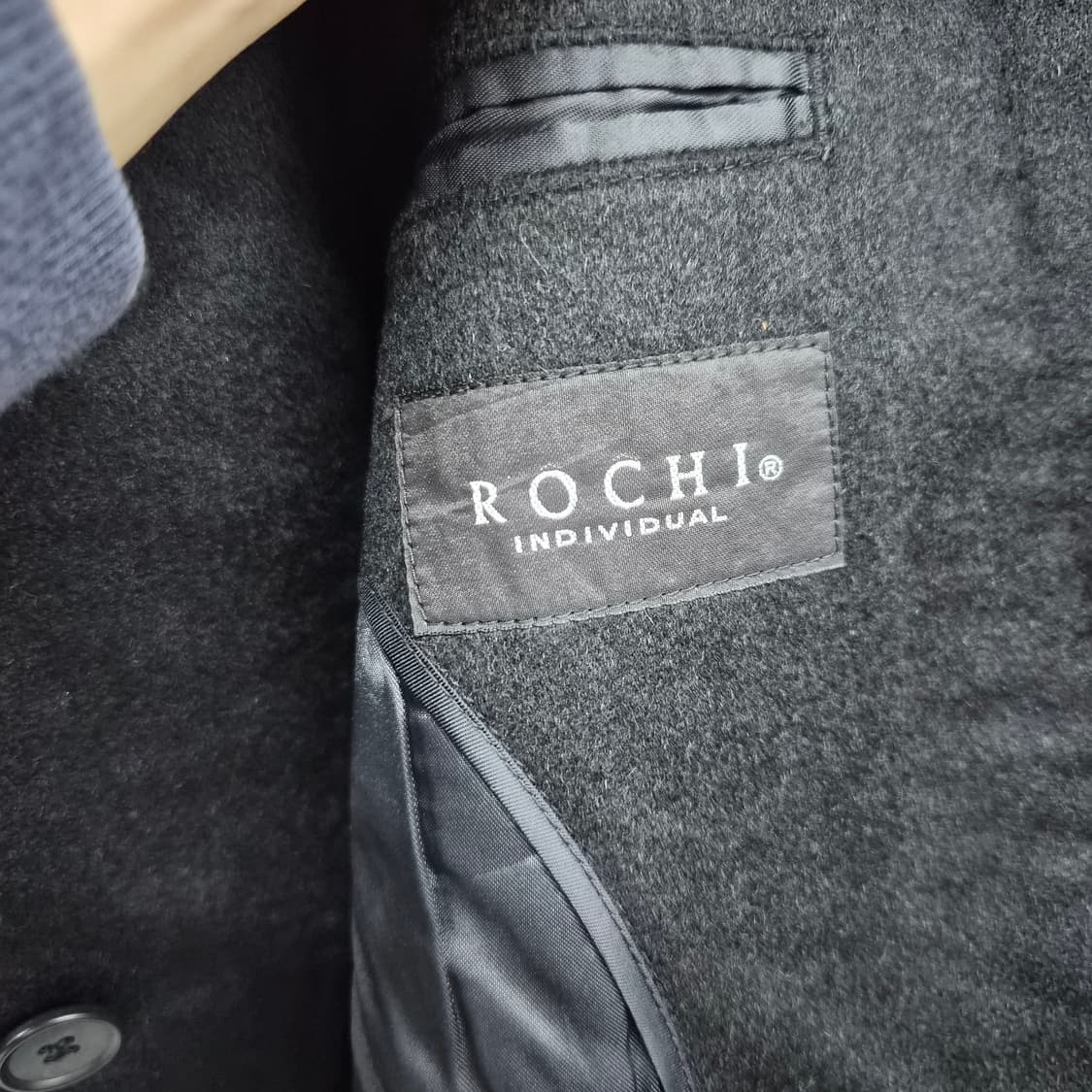 로치 인디비주얼 캐시미어 100% 블랙 롱코트 남성 L 상품이미지3