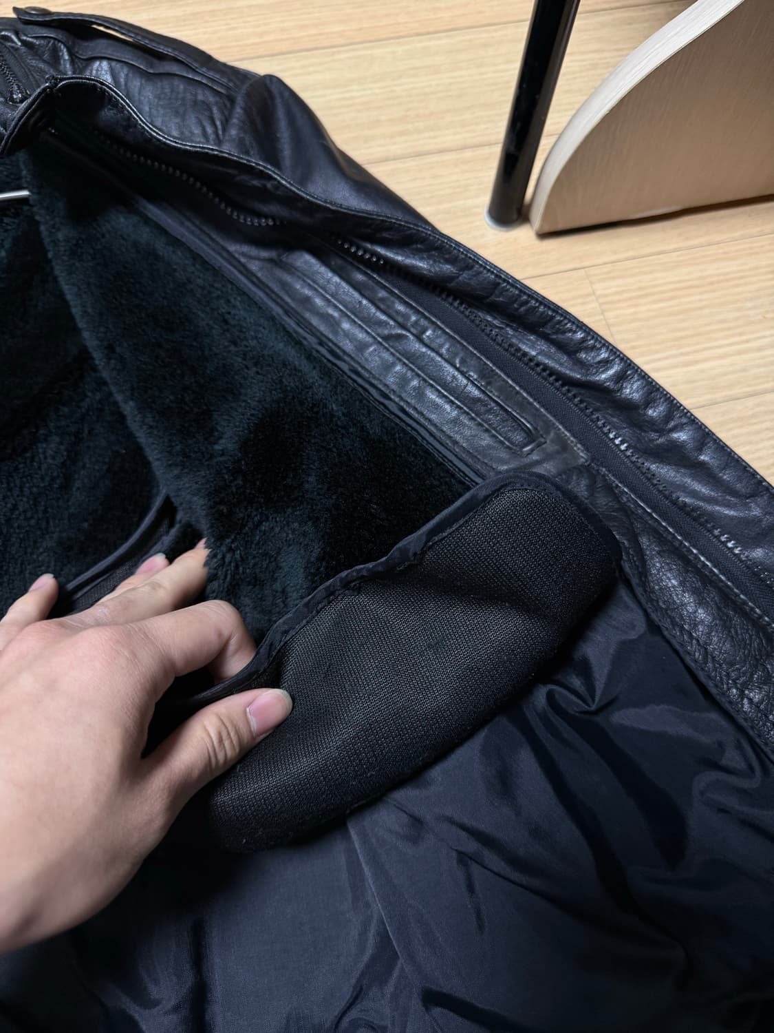 빈티지 레더자켓 안감 퍼 탈부착 L 상품이미지7