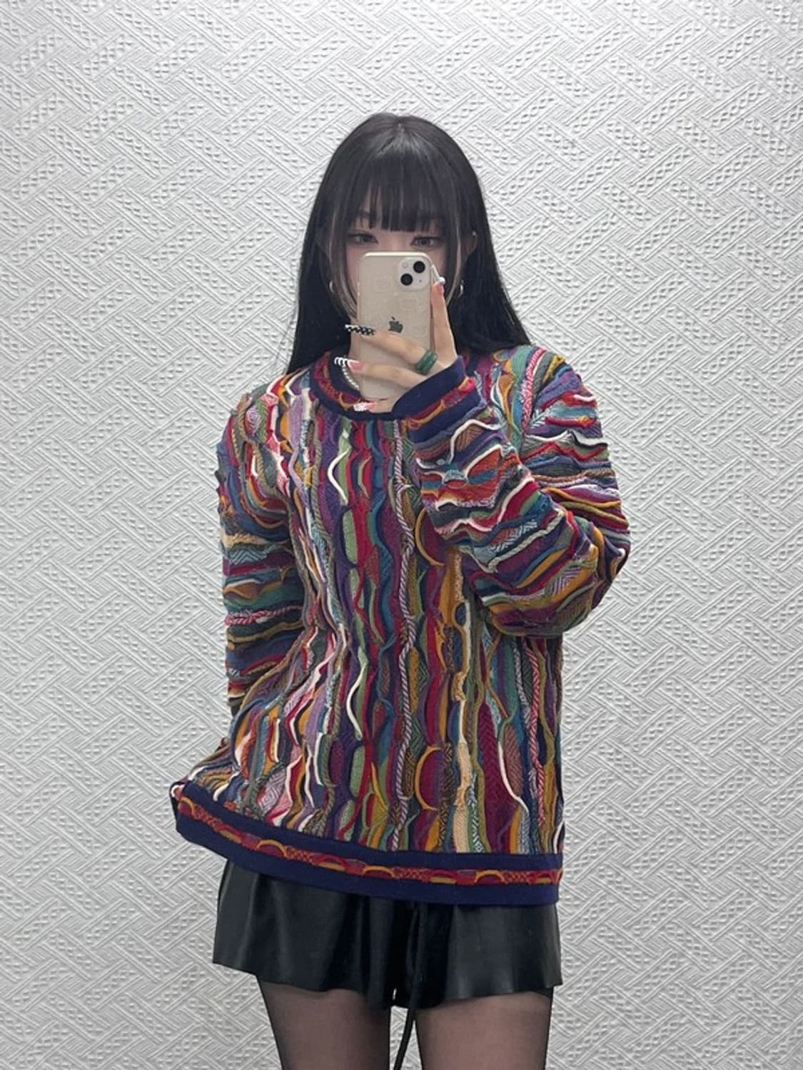 림노스 보헤미안 에스닉 펑크 인디언 울 뜨개 니트 M C10131 상품이미지1