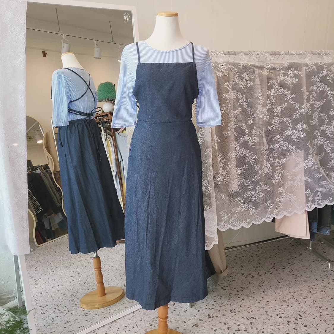 생지데님 에이프런 원피스 상품이미지9