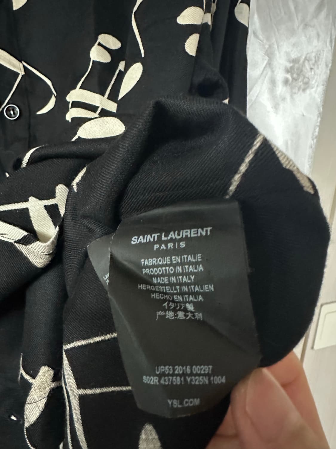 생로랑 16FW 음표 셔츠 상품이미지4