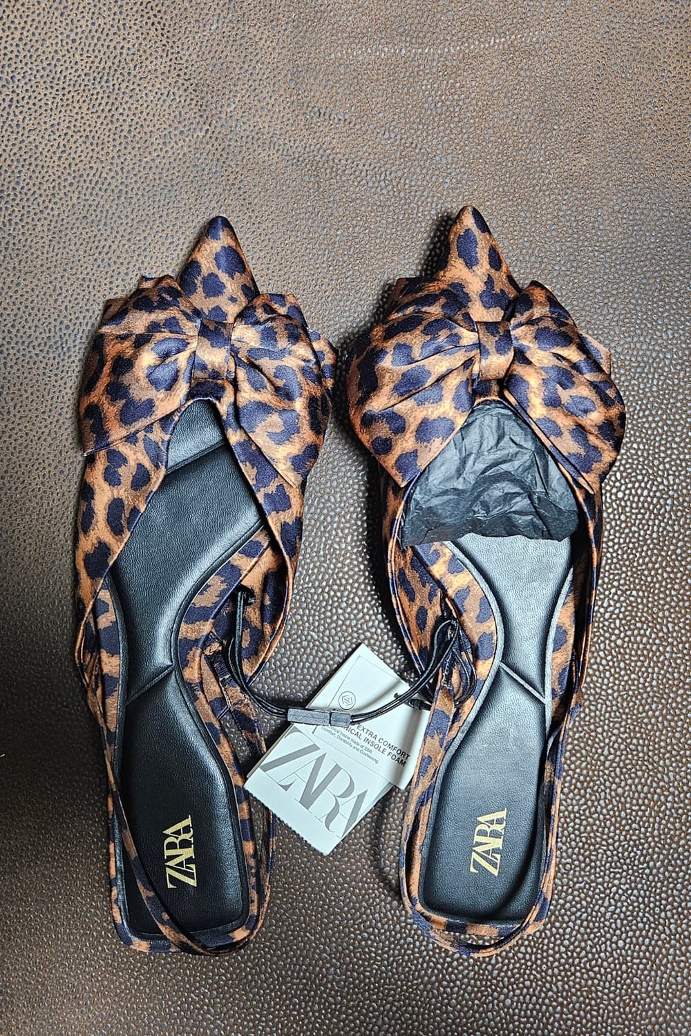 자라 레오파드 리본 플랫 슈즈 (38) 새상품 상품이미지1