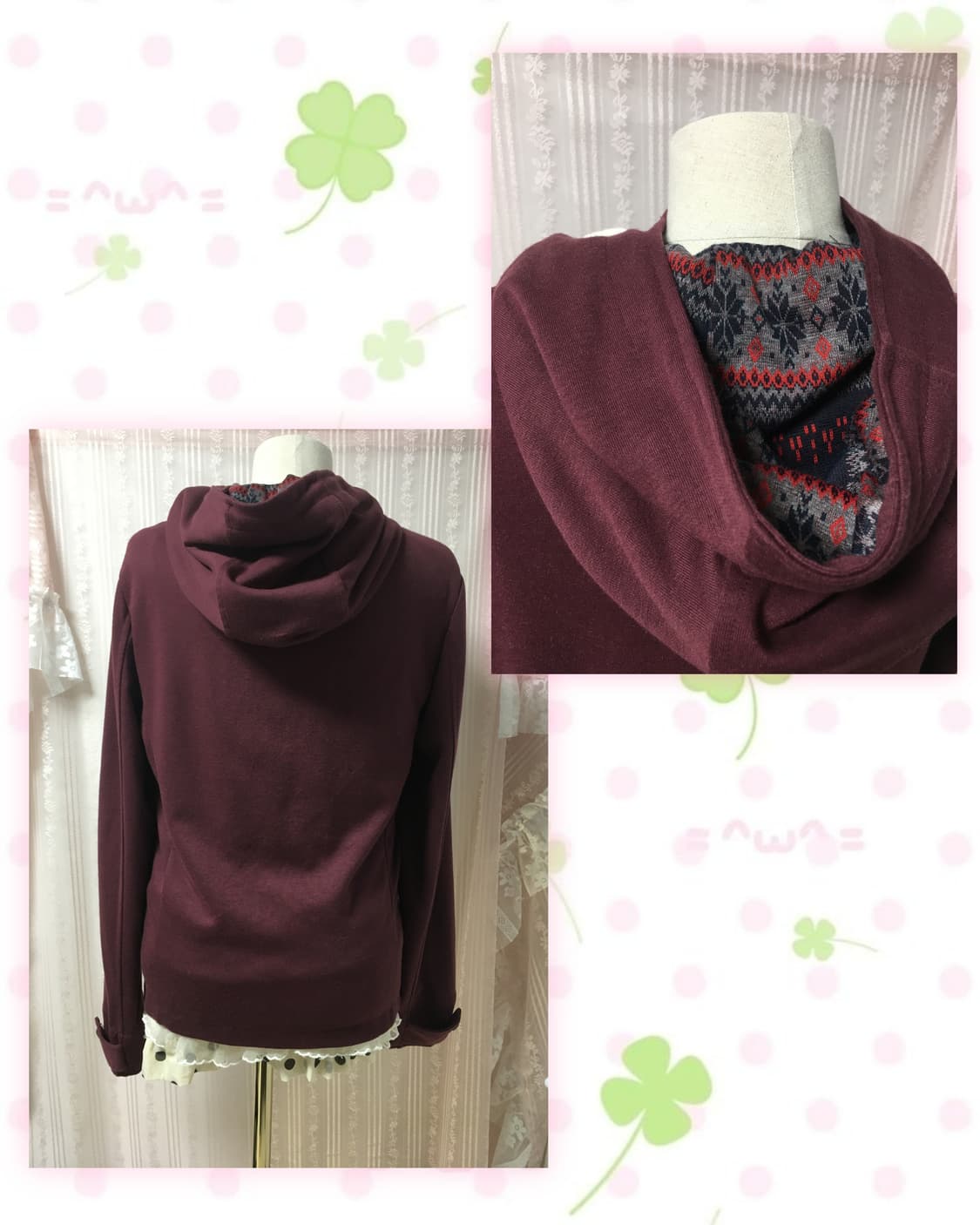 버건디 토글 집업 상품이미지2