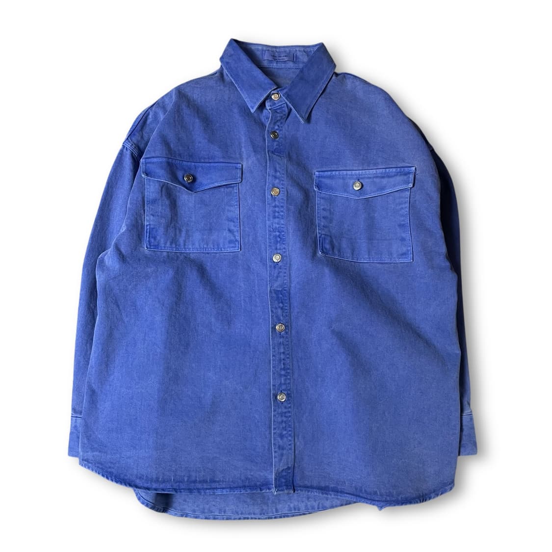 레이디볼륨 블루 투포켓 긴팔 데님 셔츠 자켓 상품이미지1