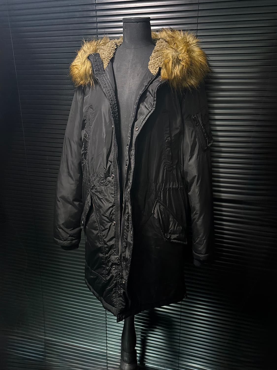 디젤 후드 라쿤 털 롱 패딩 야상 명품 빈티지 지퍼 고스 펑크 락 100 상품이미지1