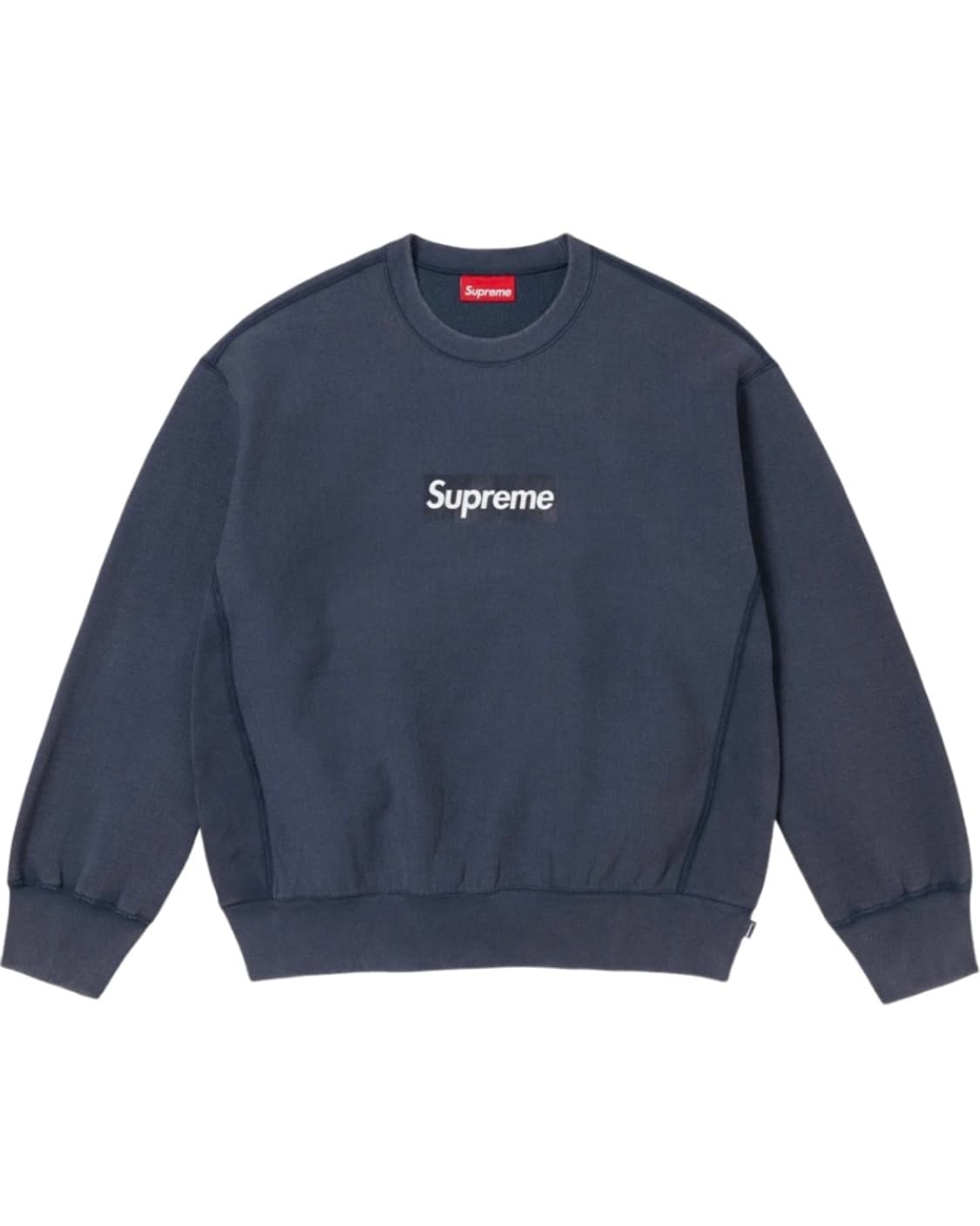 슈프림 25SS 워시드 박스로고 크루넥 네이비 (M) 상품이미지1