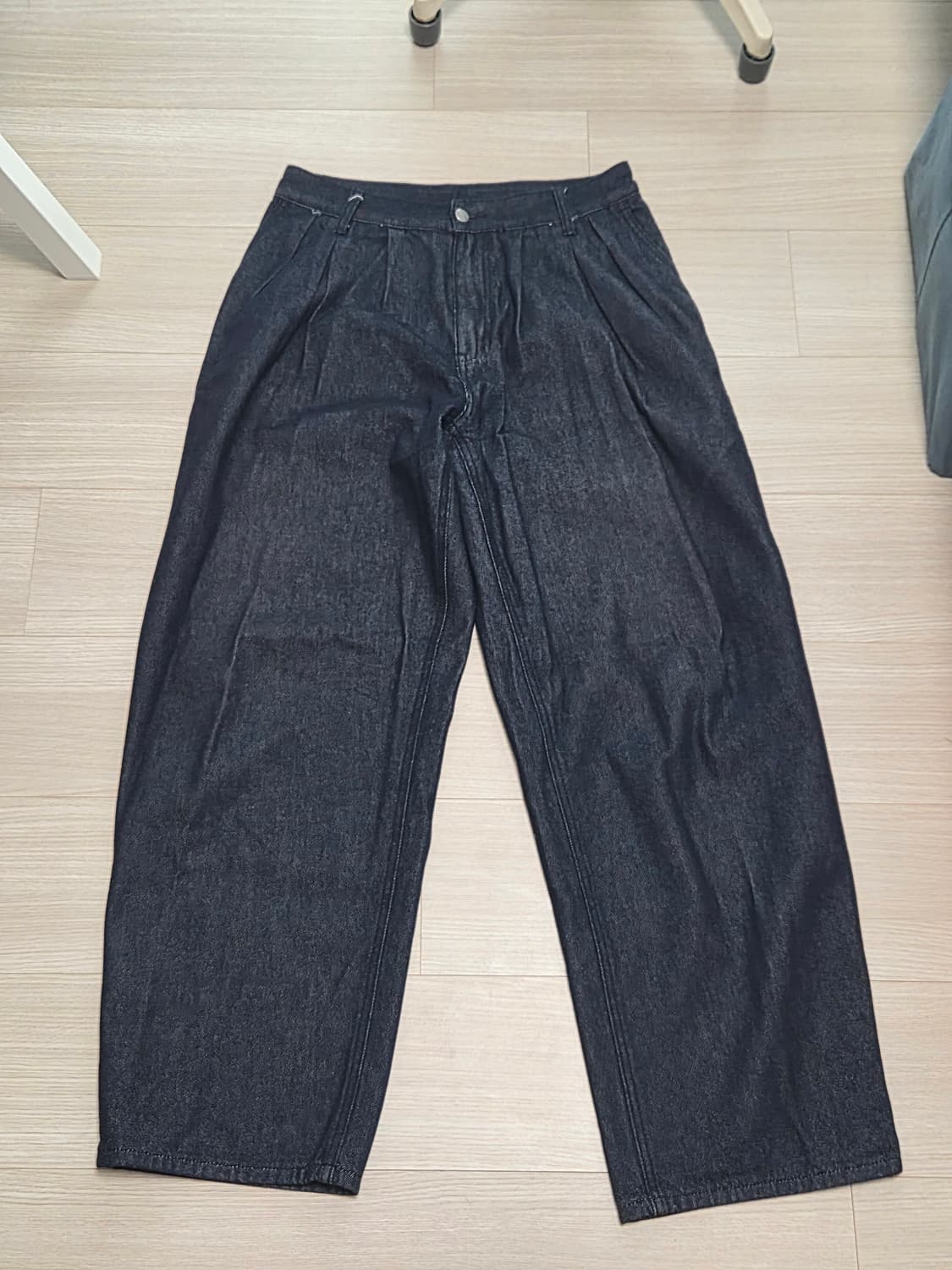 주앙옴므 매드플리츠 와이드 생지 데님 팬츠 s 상품이미지2