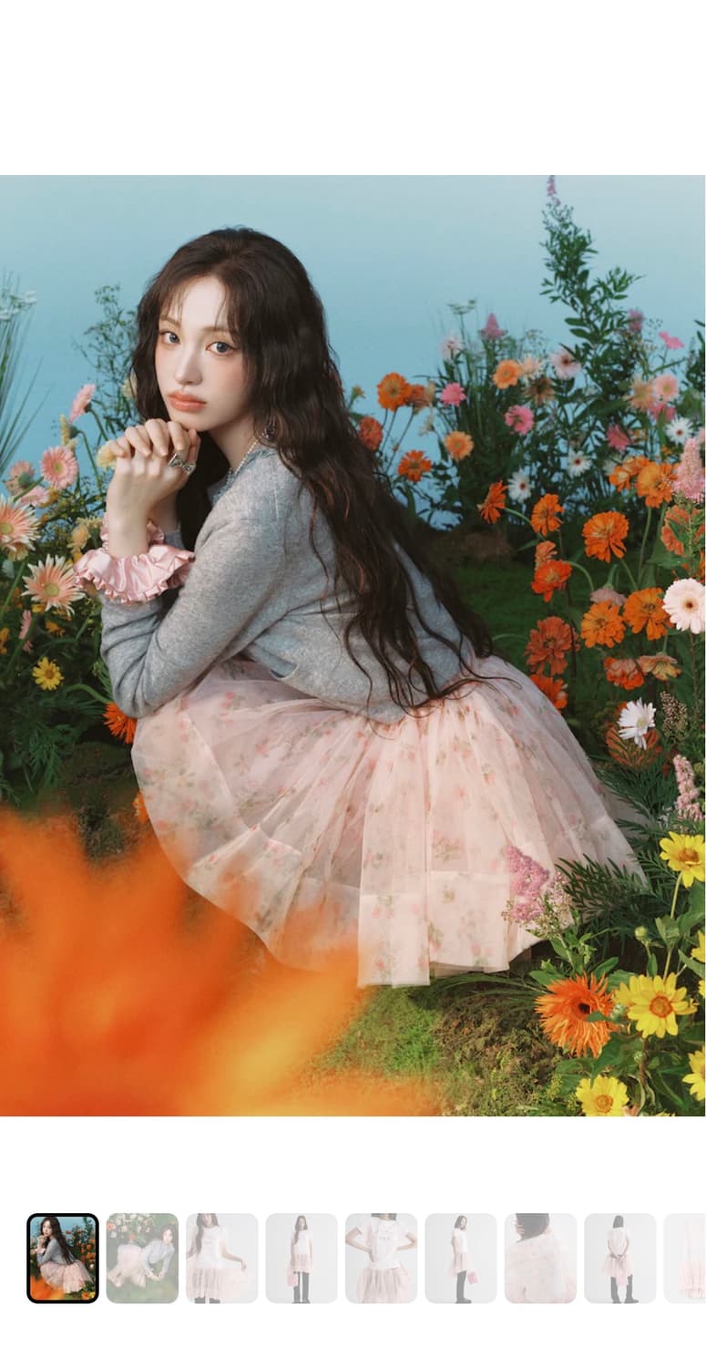 [민주킴] 플라워 패턴 슬리브리스 원피스 - 라이트 핑크 상품이미지2