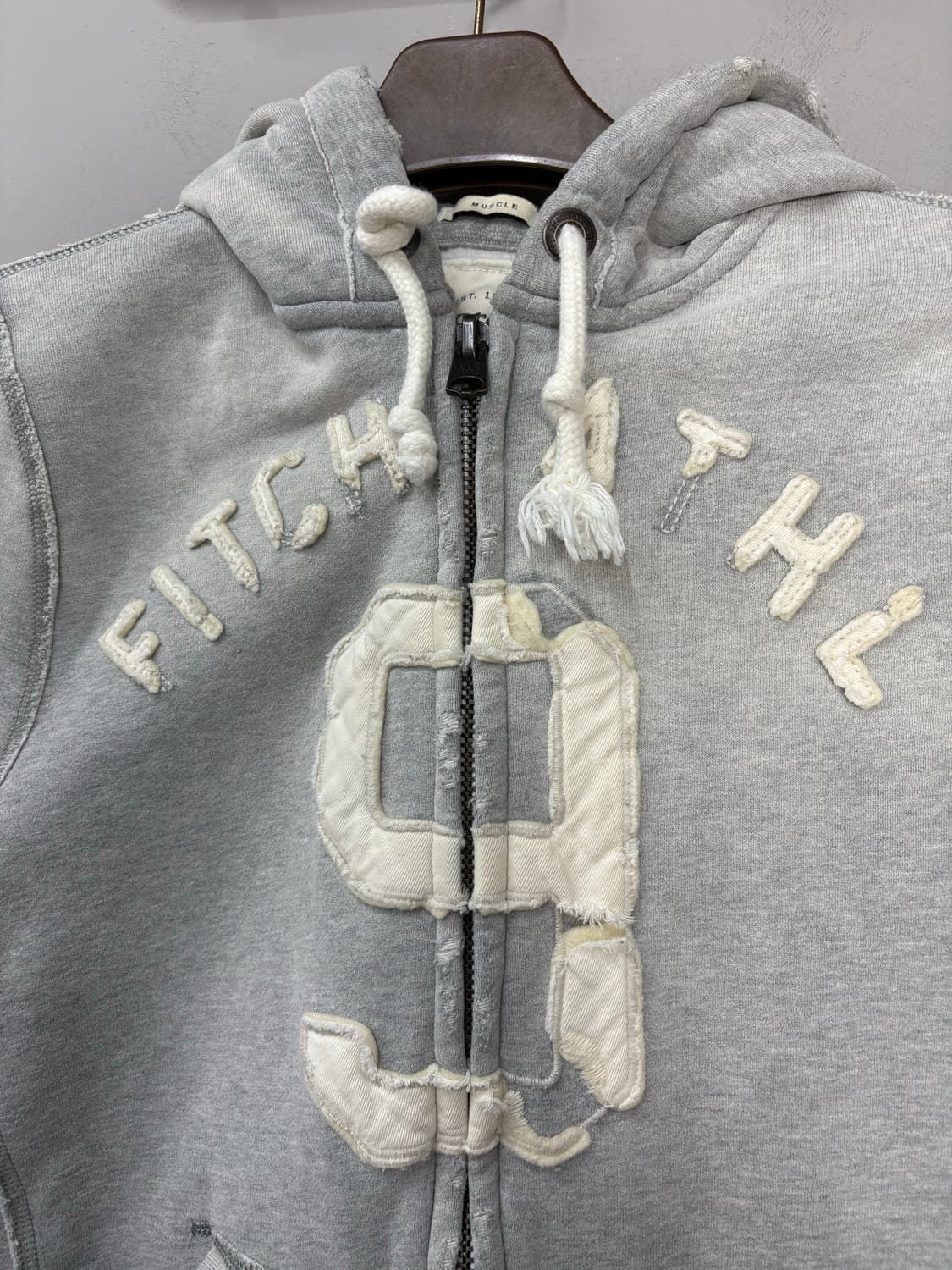 아베크롬비 그레이 빅스펠로고 후드집업 A3155 상품이미지3