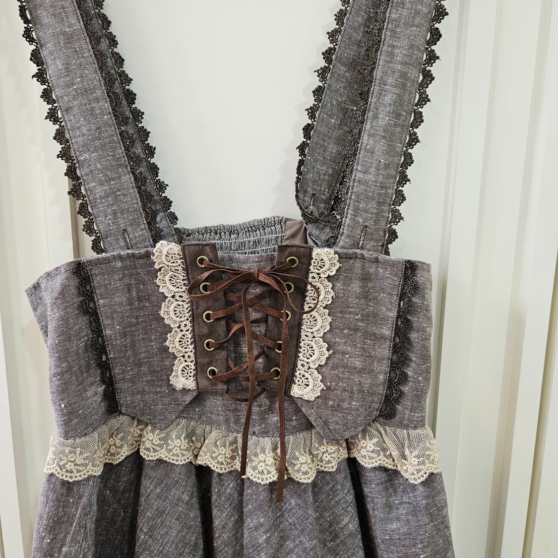 엑시즈팜(axes femme) 레이스업 점퍼스커트 원피스 상품이미지3