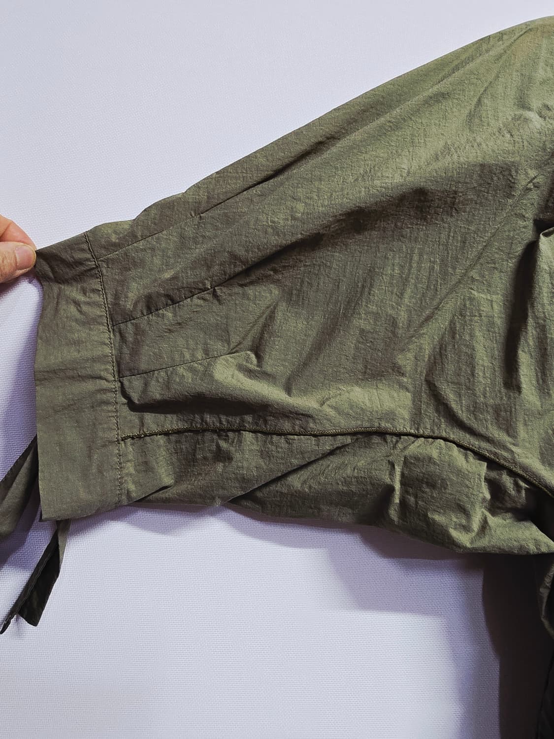 지컷 카키색 바스락 롱 원피스 상품이미지3