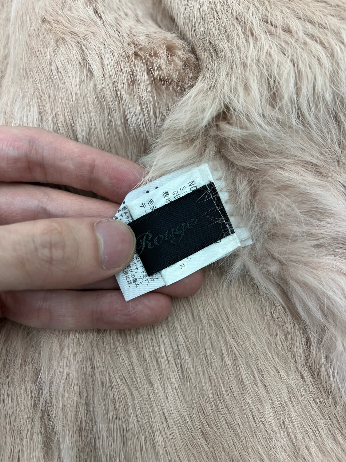 빈티지 핑크 퍼 레더 롱 자켓 상품이미지4