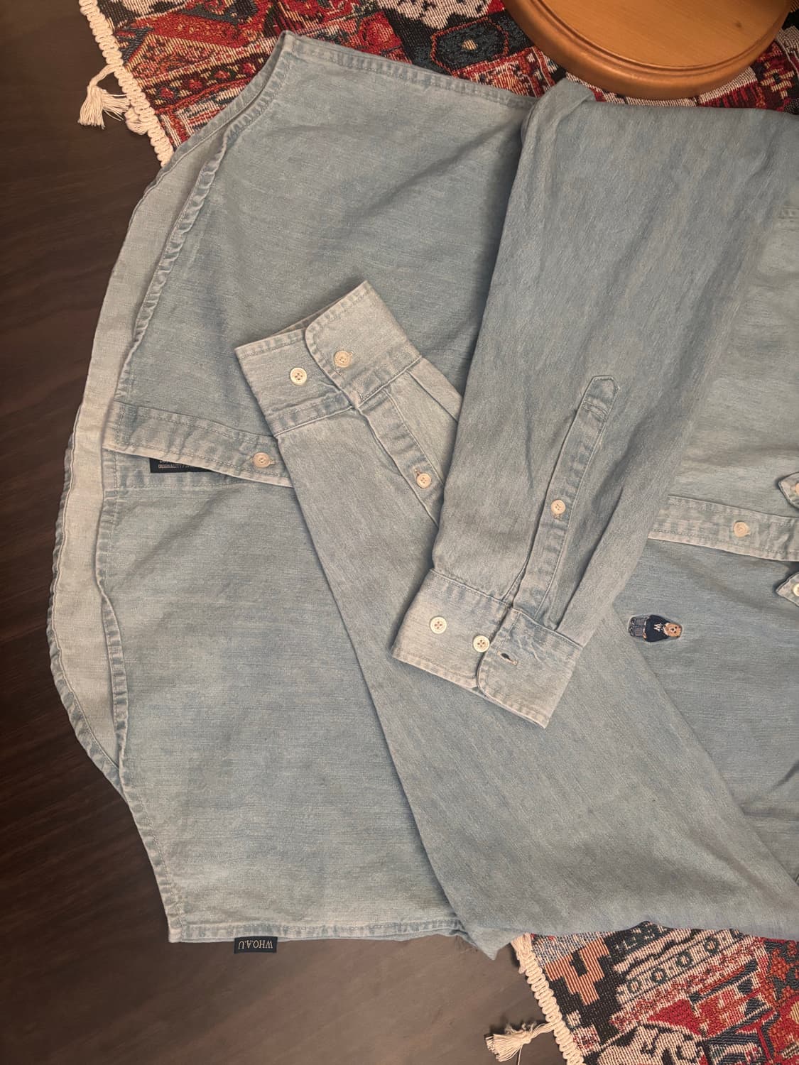 Who.A.U Light blue denim chambray shirt 상품이미지5