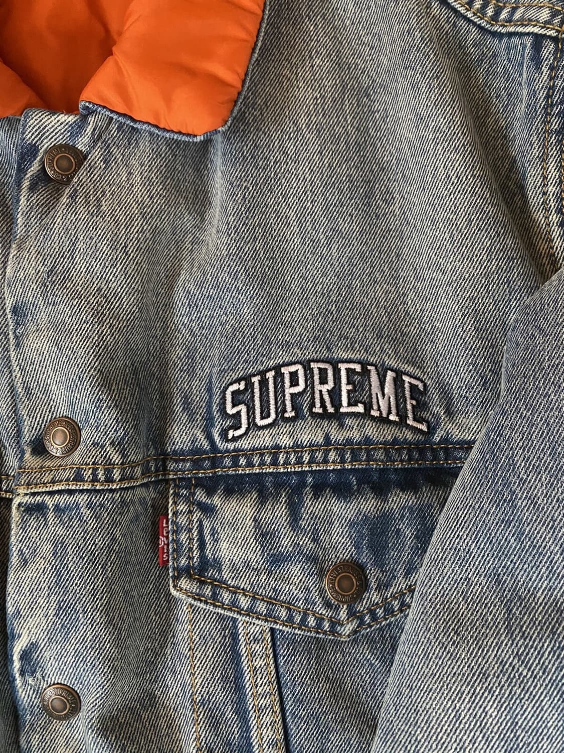 슈프림 x 리바이스 리버서블 퀼팅 데님 트러커 자켓 상품이미지2