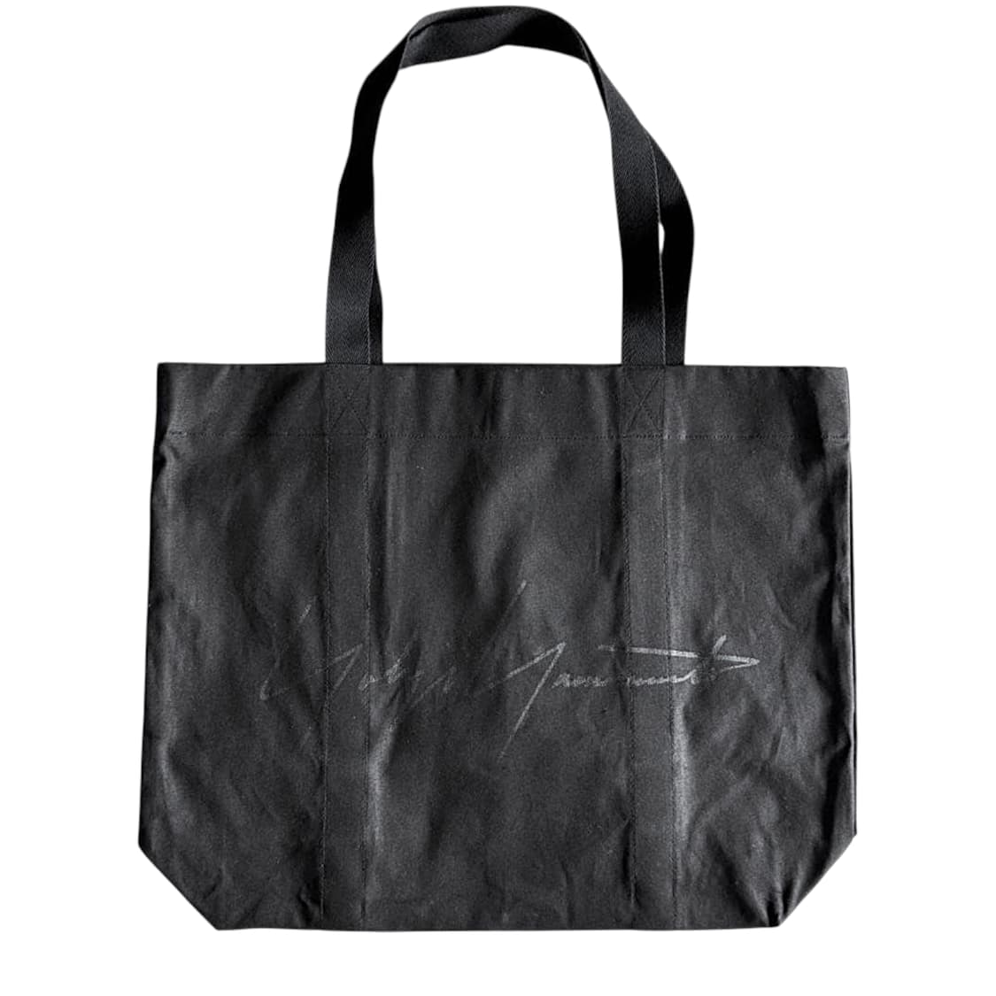 요지 야마모토 레터링 코튼 토트백 상품이미지1