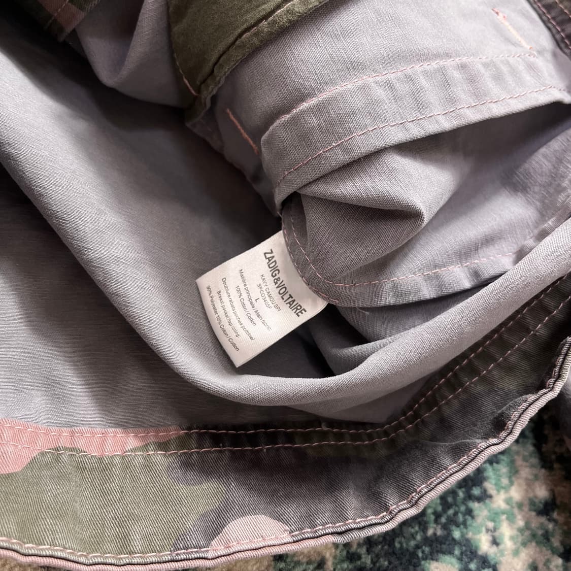 Zadig&Voltaire 쟈딕 카모 빈티지 야상 자켓(L) 상품이미지3