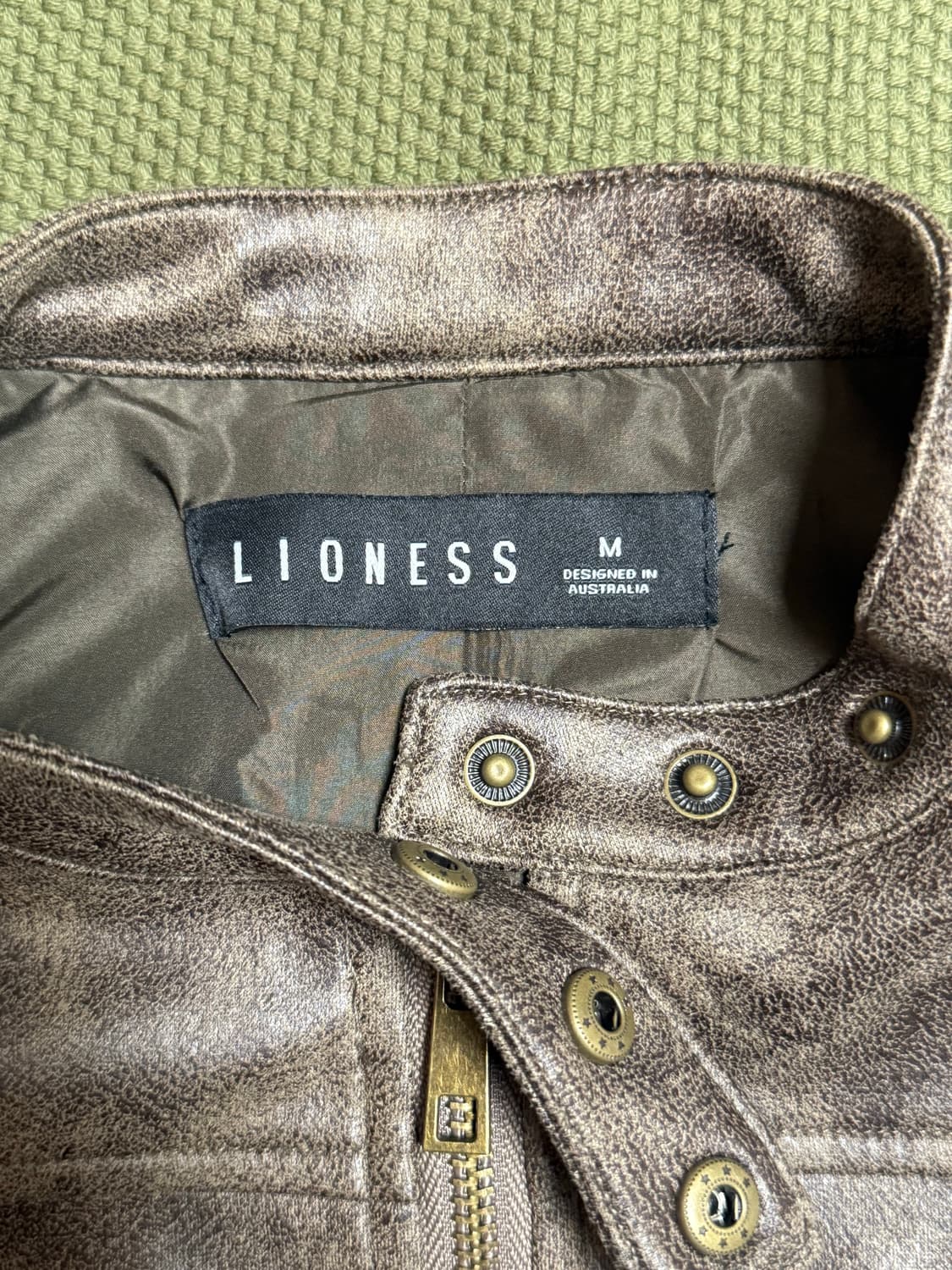 빈티지 브라운 레더 크롭자켓 M 상품이미지3