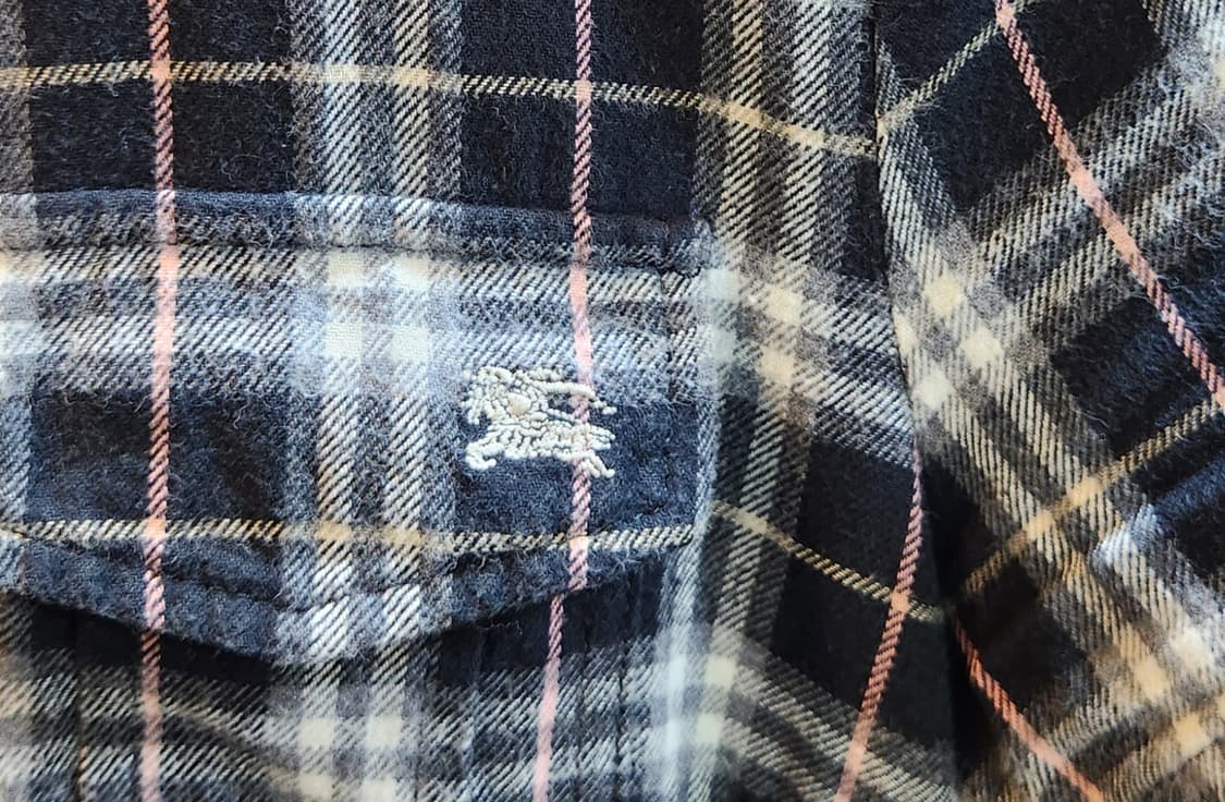 BURBERRY 버버리 블루라벨 플라넬 체크카라 반팔 원피스 상품이미지4