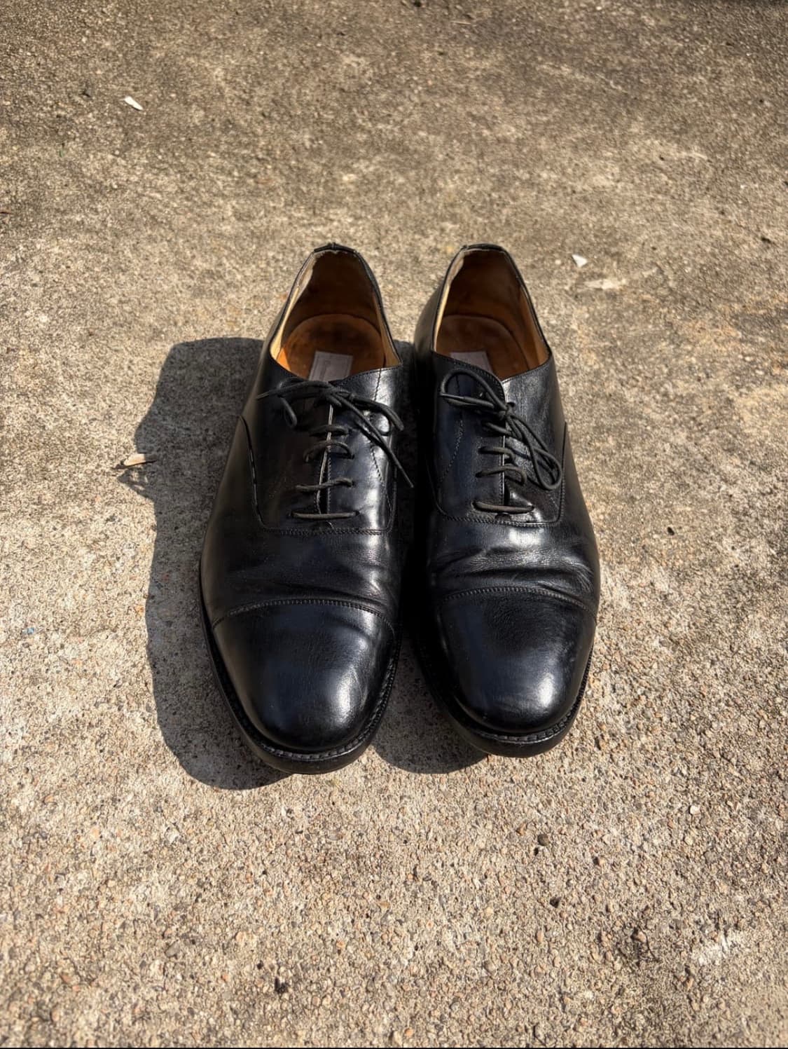 270) Ermenegildo Zegna 블랙 레더 캡토 드레스 슈즈 상품이미지2