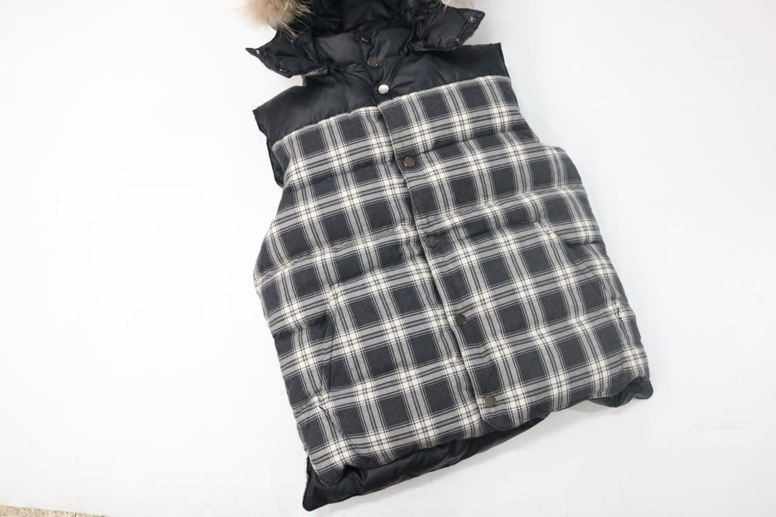 Men's Bigi 맨즈비기 빈티지 리버시블 라쿤퍼 덕다운 베스트 M 상품이미지8