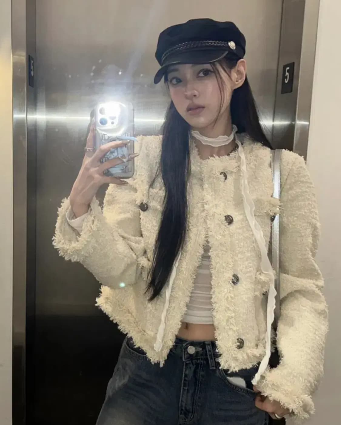 카키포인트 앤틱 크롭 트위드자켓 상품이미지1