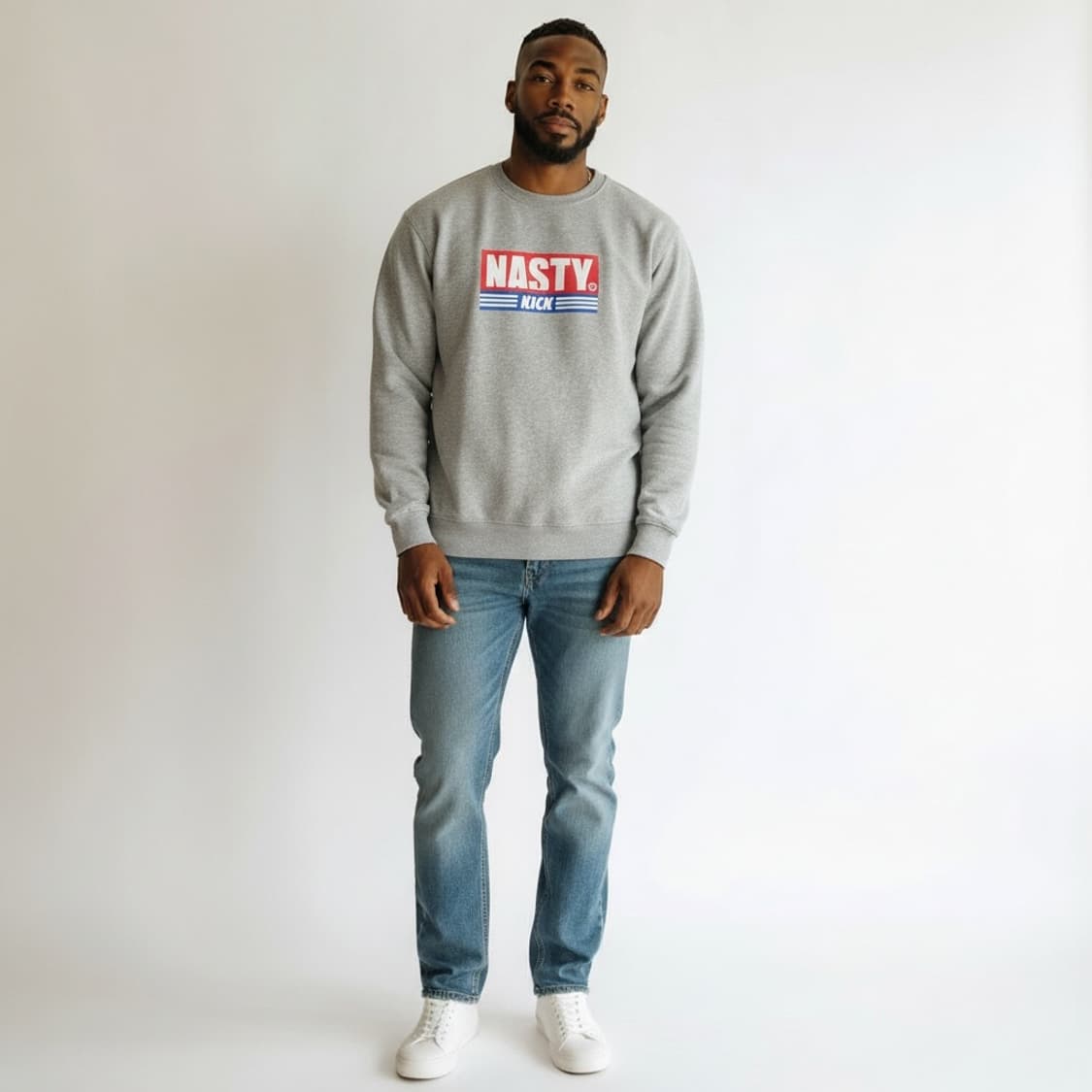 [XL] Nasty kick 네스티킥 그레이 맨투맨 상품이미지4