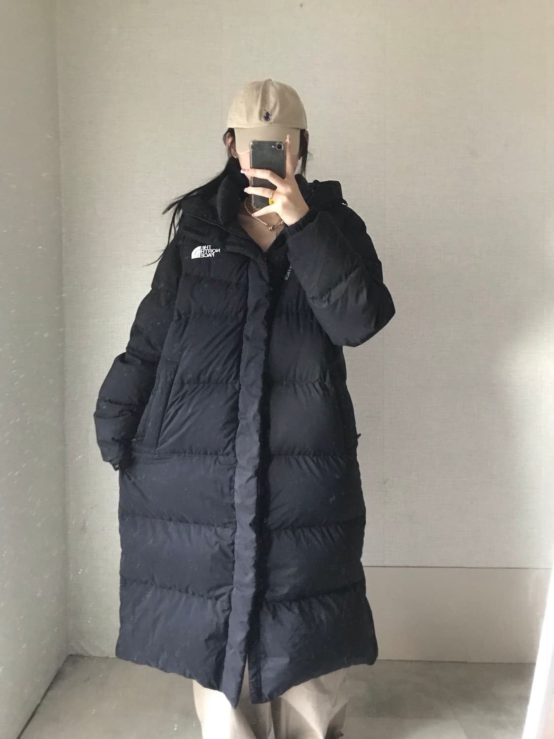 노페 블랙 롱패딩 상품이미지2