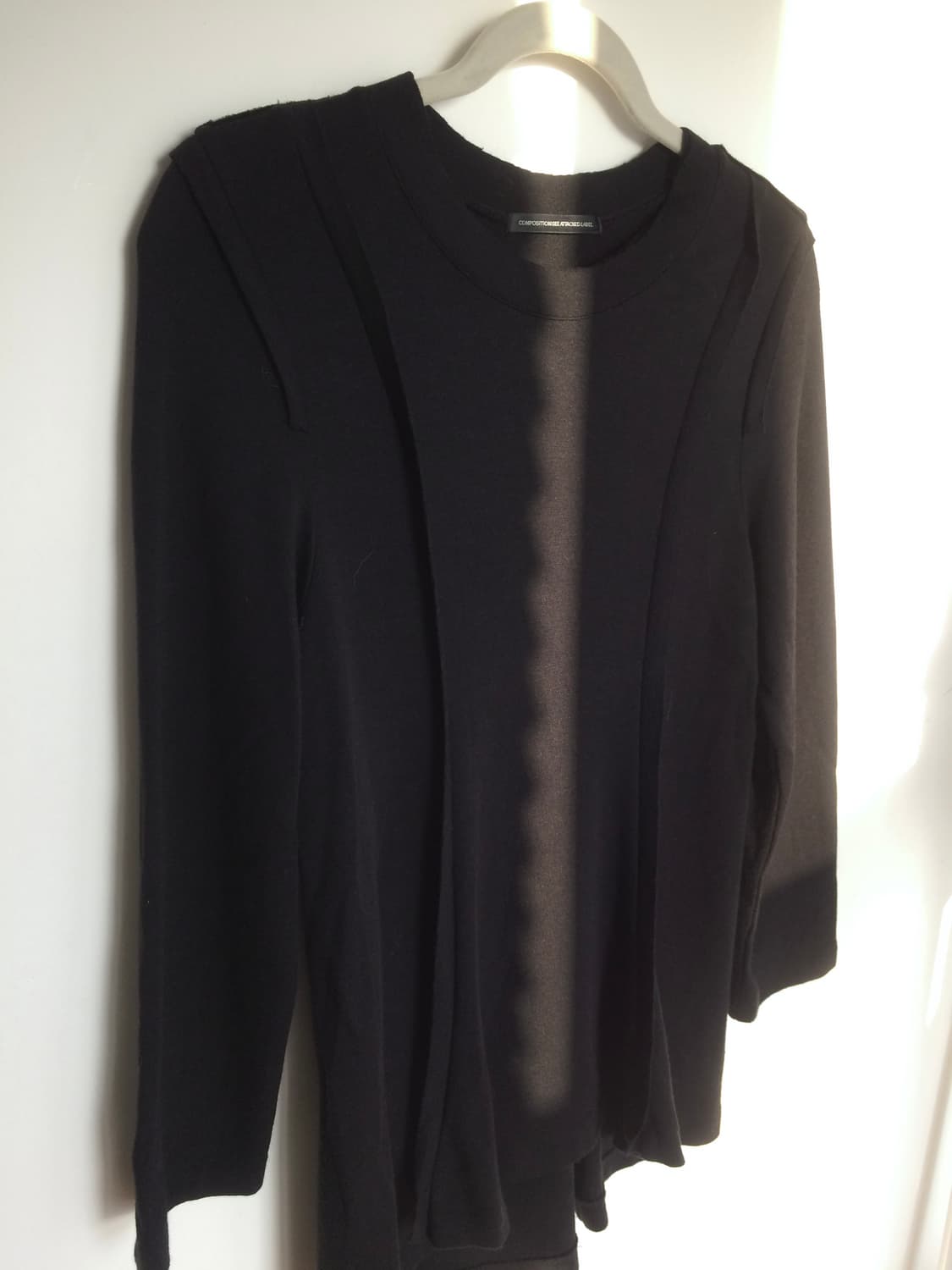 요지 야마모토 와이즈 무봉제 원통 제직 패브릭 테이프 니트 롱 슬리브  상품이미지3