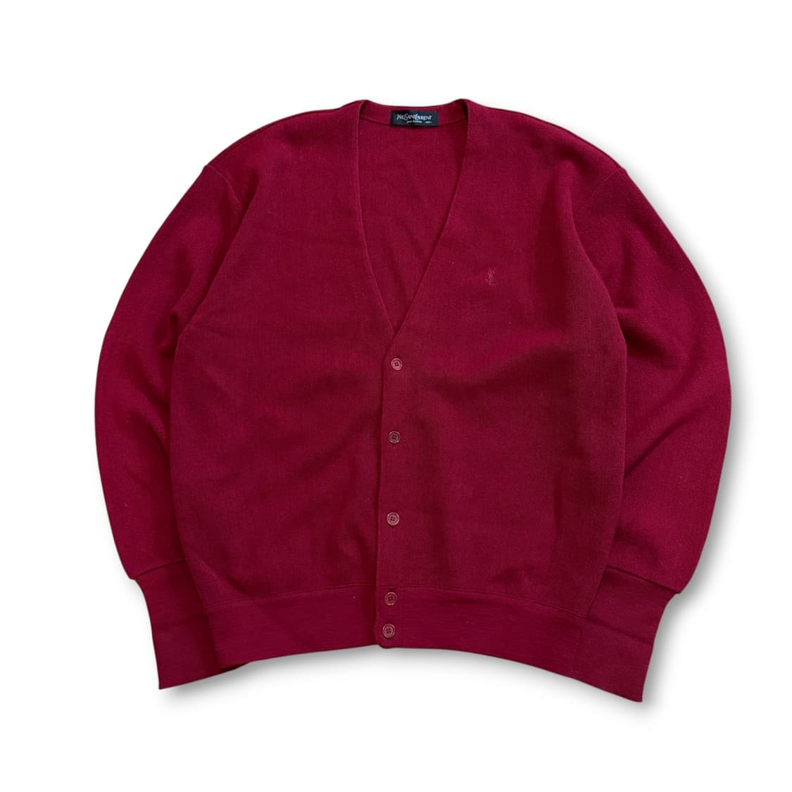 YSL 입생로랑 메쉬 울 버건디 니트 가디건  상품이미지1