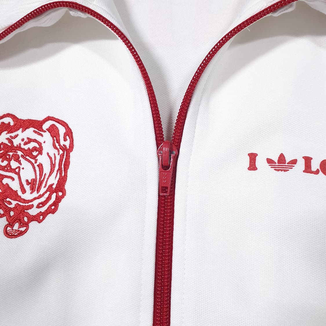 L 아디다스 대장급 희귀 불독 런던 져지 흰빨 레드 화이트 트랙탑 져지 상품이미지5